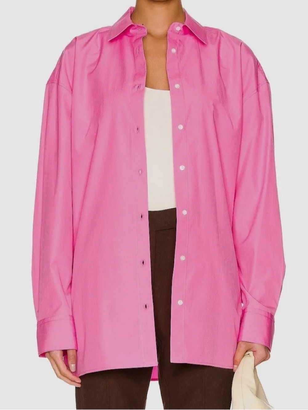 Loulou Studio Pink Espanto Poplin Button-down Oversized Shirt Size Size S